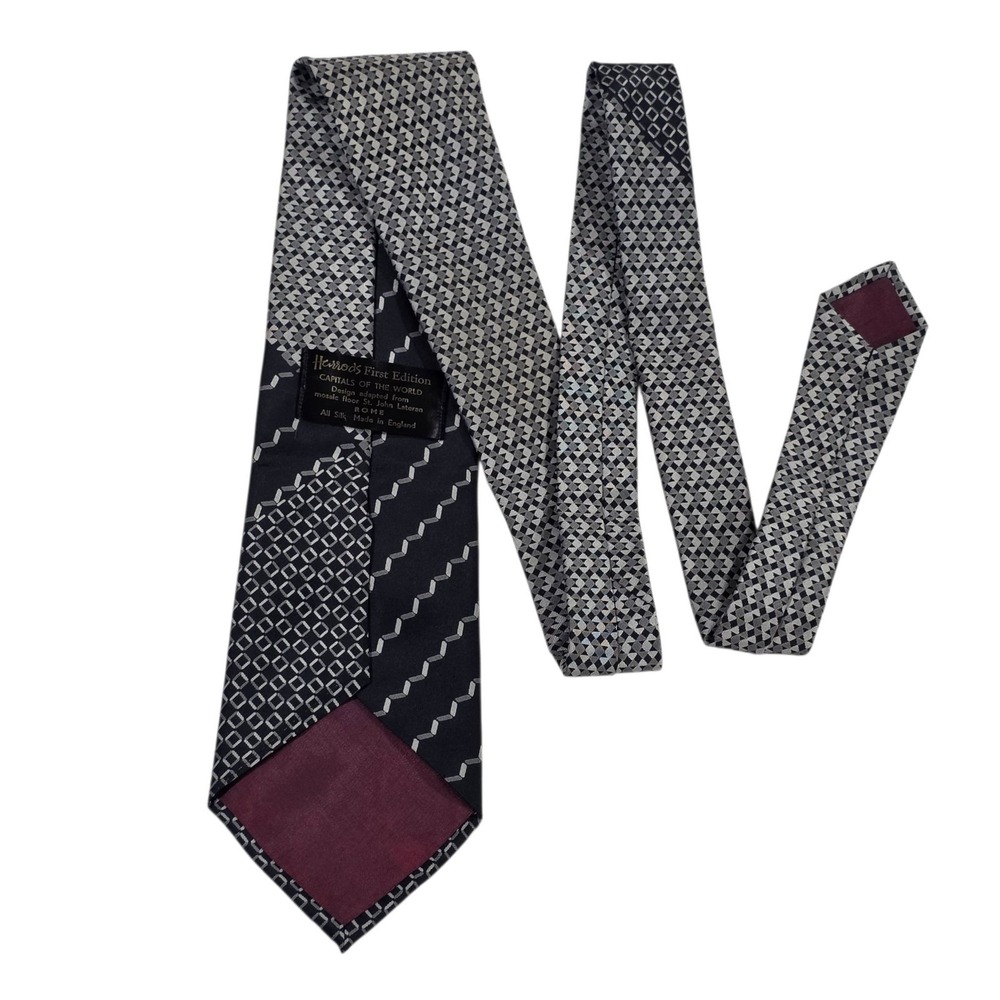 Harrods First Edition Silk Tie Capitals of the World Rome Pattern Made in Englnd